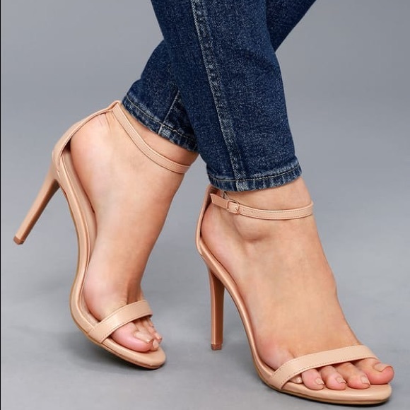 Lulus Shoes - Lulus Hunter Natural Ankle Strap Heels 7